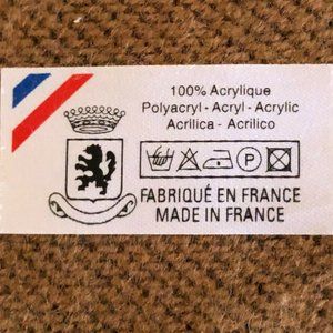 NEW Poncho One Sz Acrylic Fringe Edge Deep Burgundy/Mustard Made in France